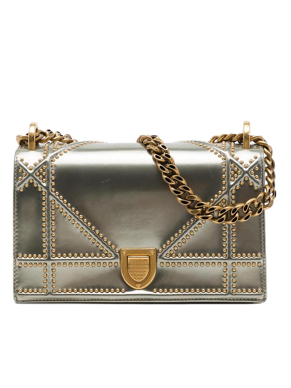 Dior Small Studded Patent Ama Flap Pre- #345989D10B